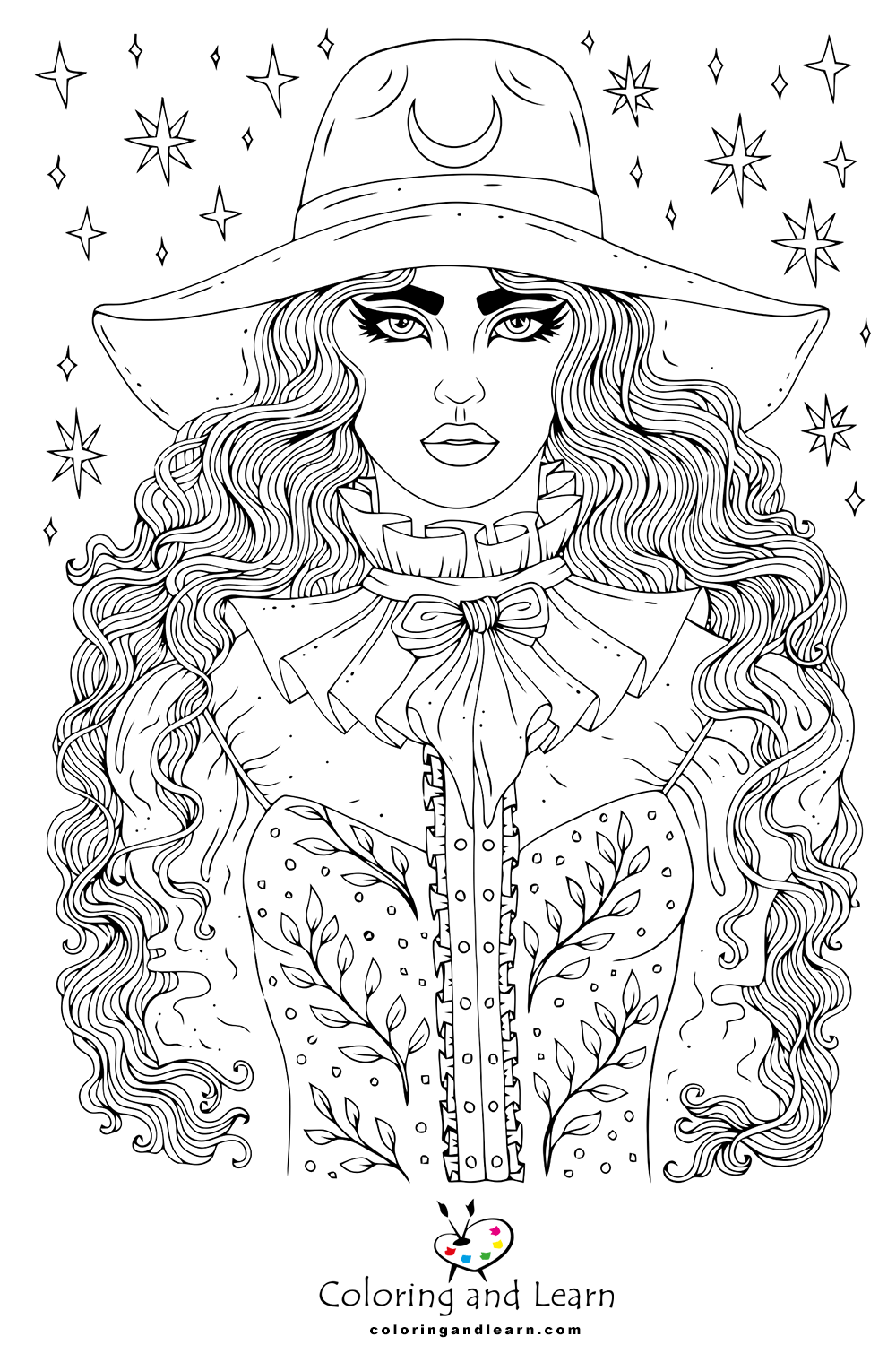 Witch coloring pages for adults