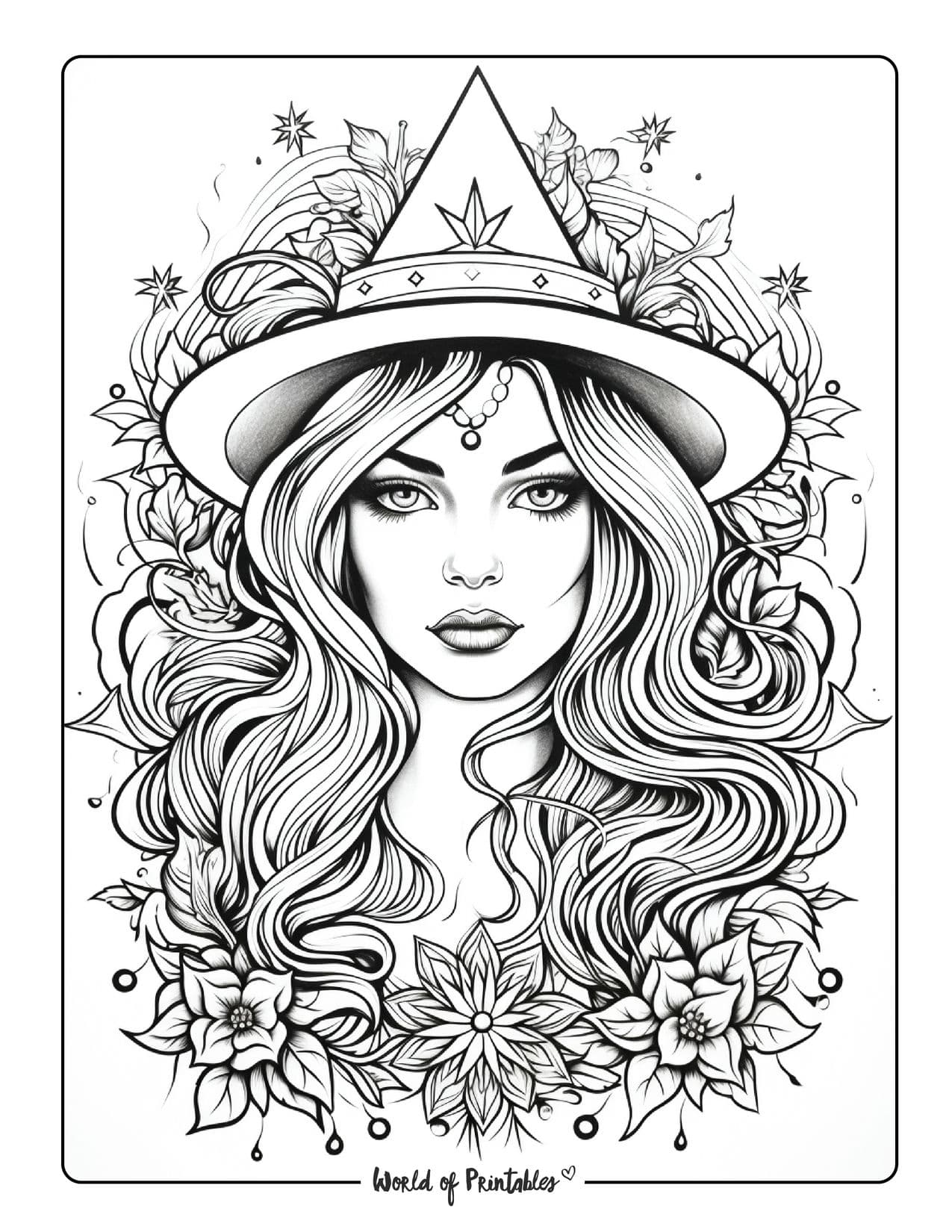 Witch coloring pages for kids adults