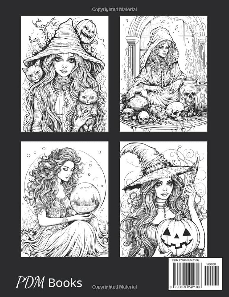 Witch coloring book for adults explore mysteries of witchcraft let your creativity cast the magic books pdm books