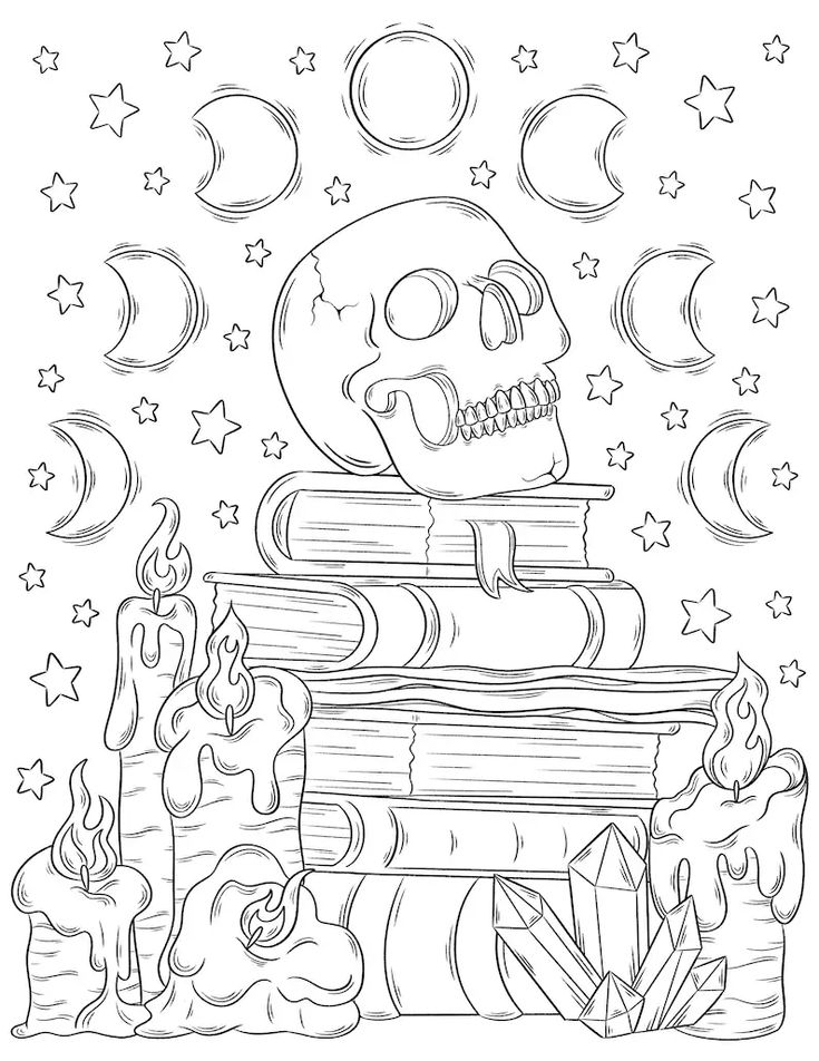 Witch coloring pages vol crystal coloring page witch coloring book witchy aesthetic adult coloring book printable coloring pages