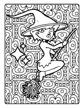 Witchy coloring pages by qetsy tpt