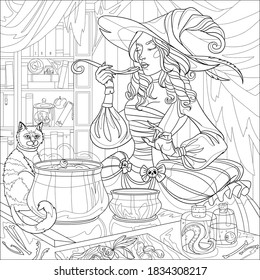 Witch coloring pages images stock photos d objects vectors