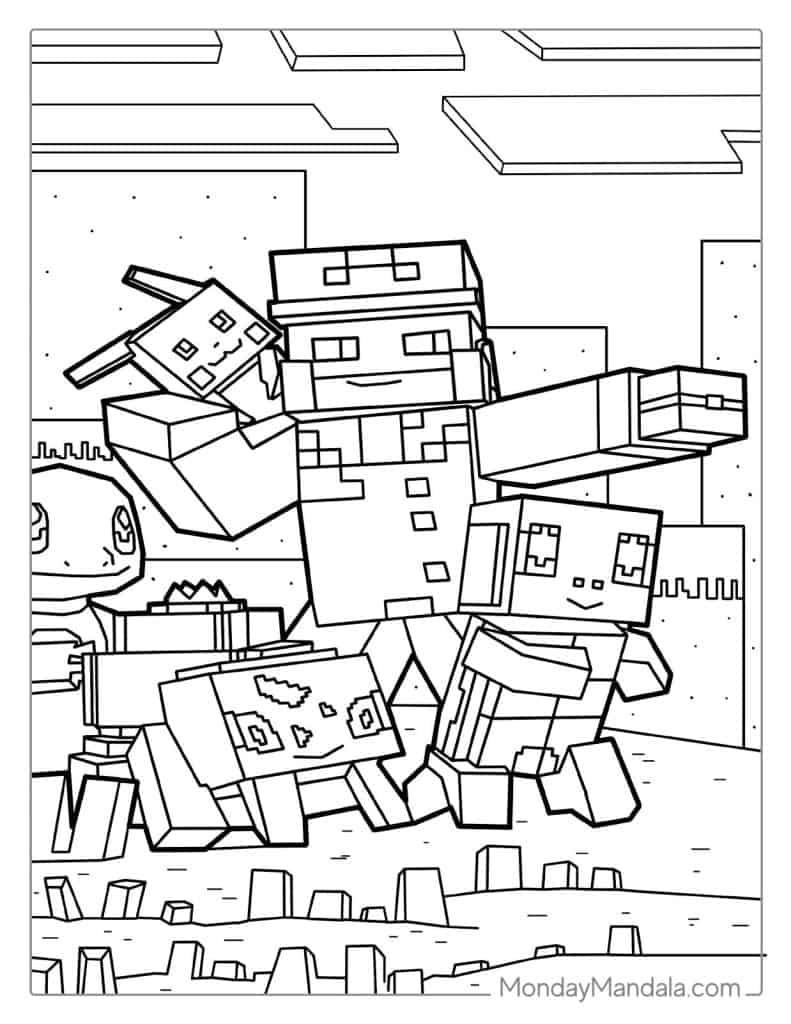 Minecraft coloring pages free pdf printables