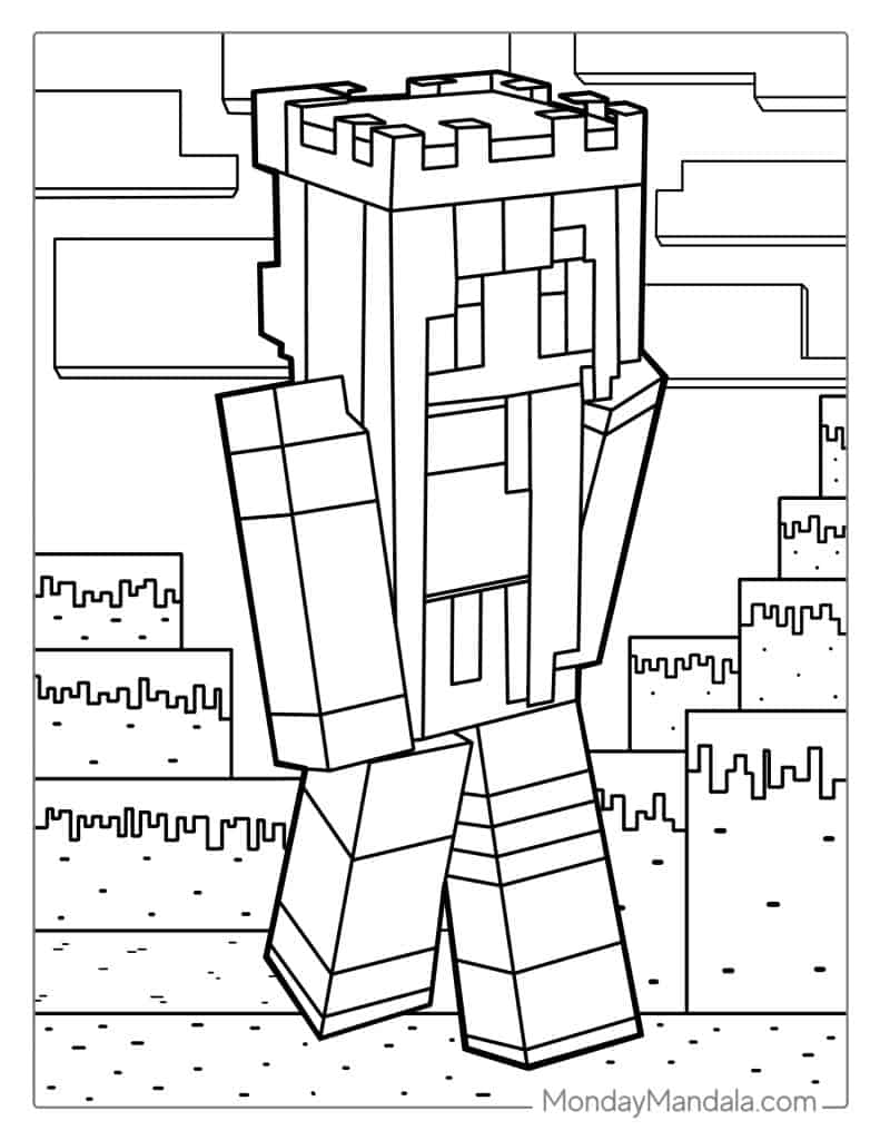 Minecraft coloring pages free pdf printables