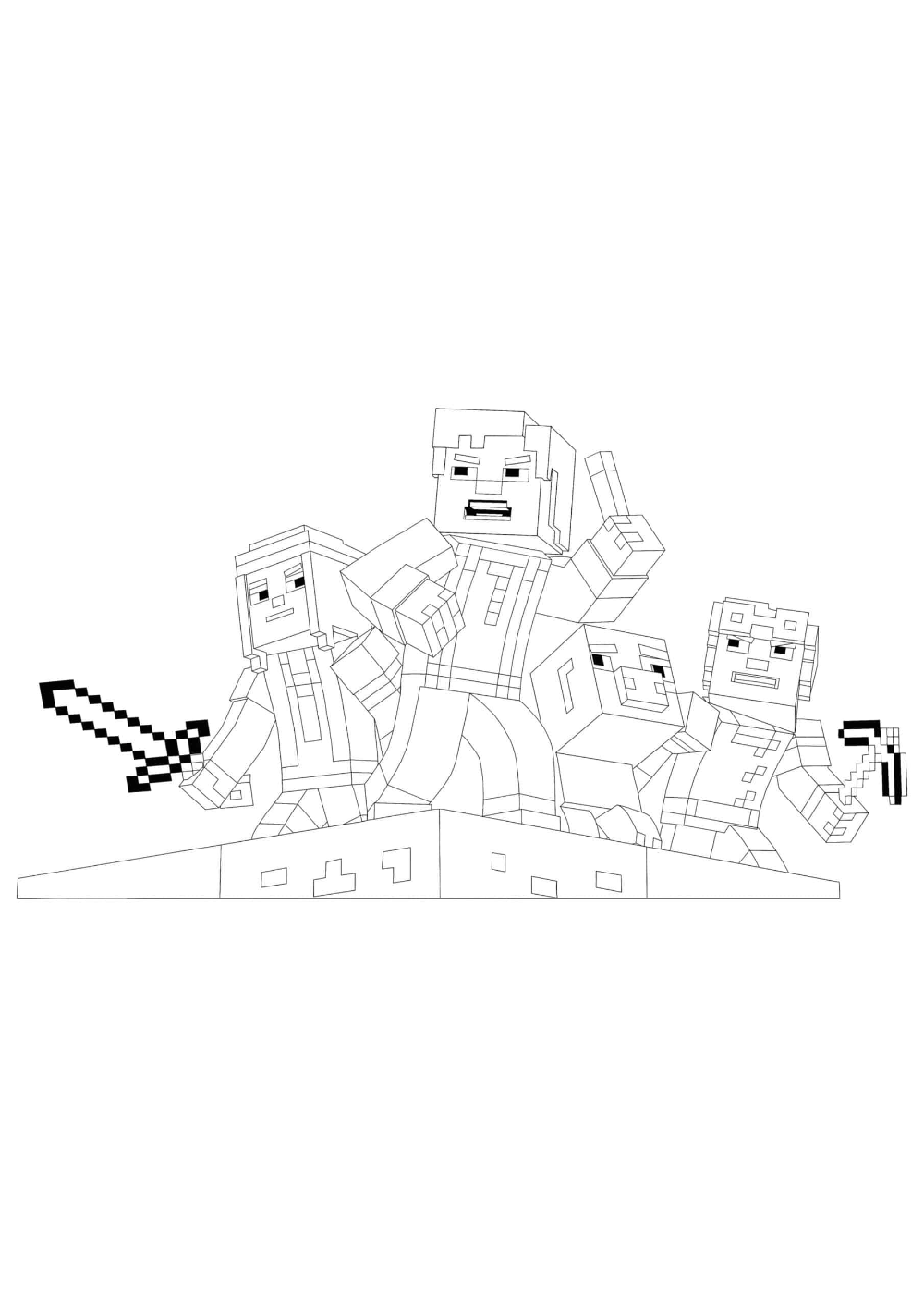 Minecraft story mode coloring pages