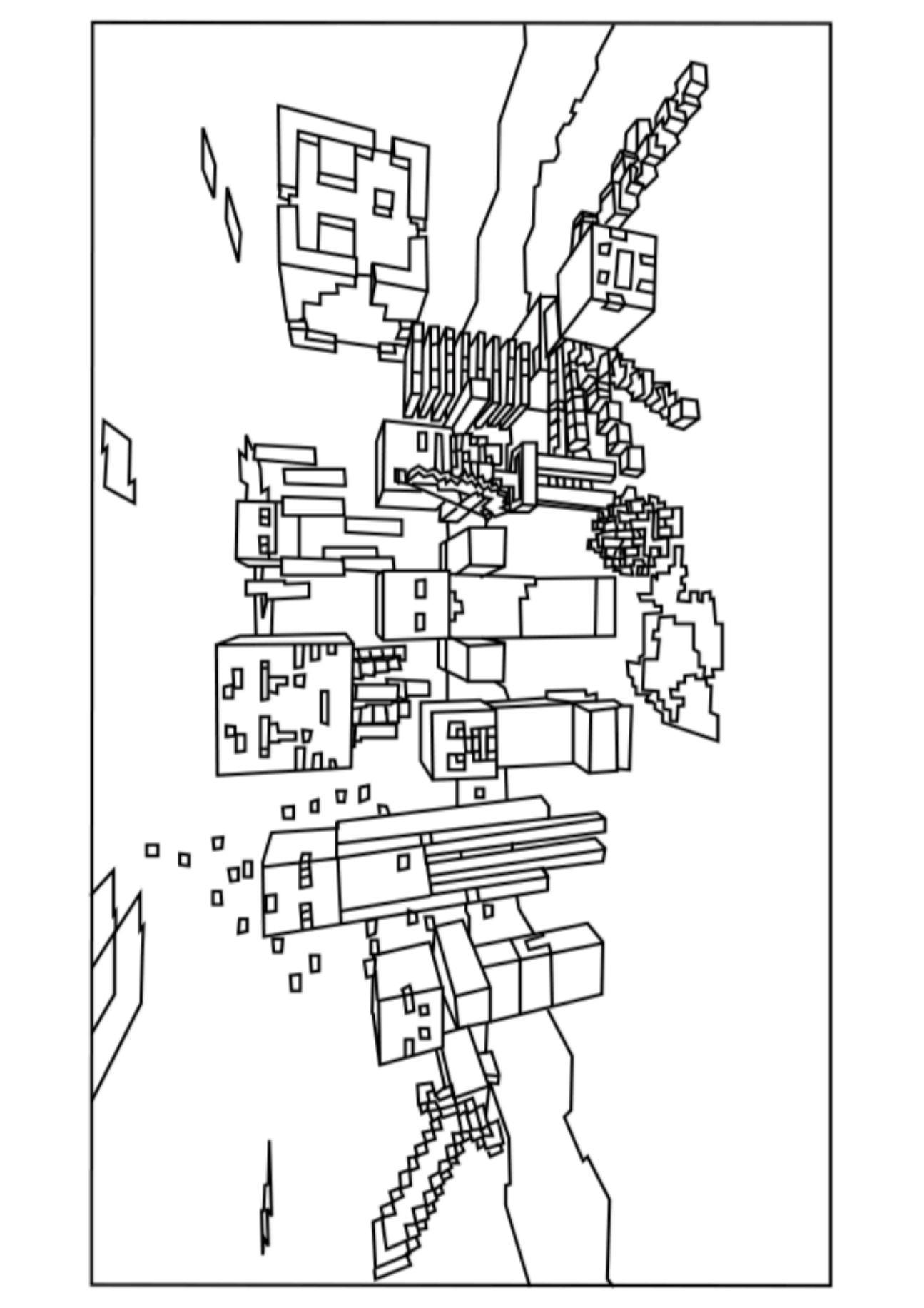 Minecraft mobs coloring pages