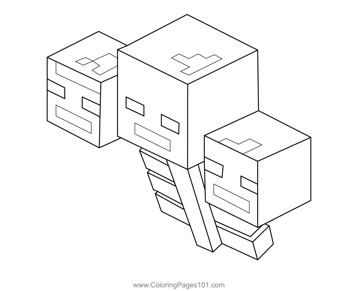 Wither minecraft coloring page for kids