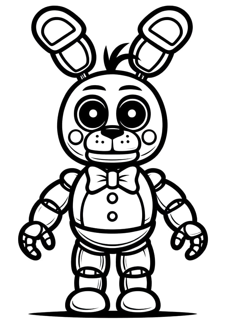 Cute toy bonnie coloring page