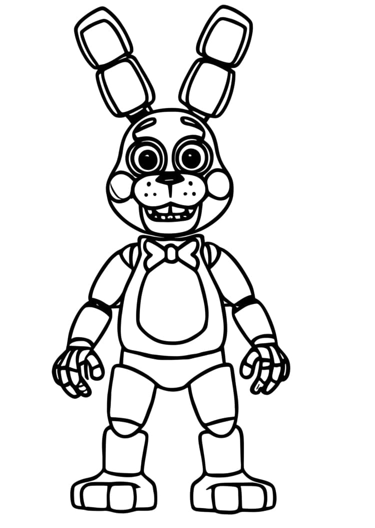 Smiling toy bonnie coloring page