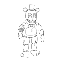 Withered freddy fnaf coloring page for kids