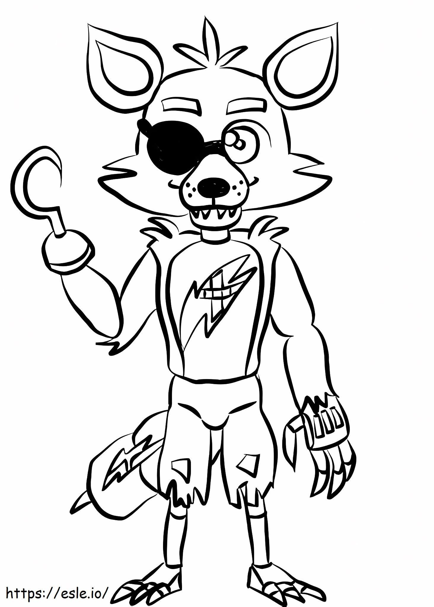 Draw foxy withered coloring page