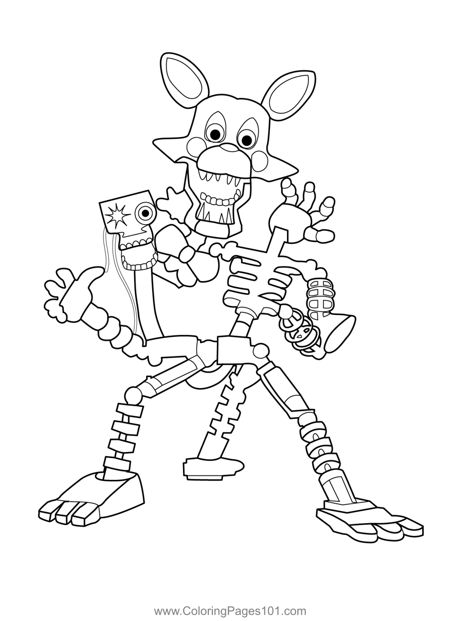 Mangle fnaf coloring page for kids