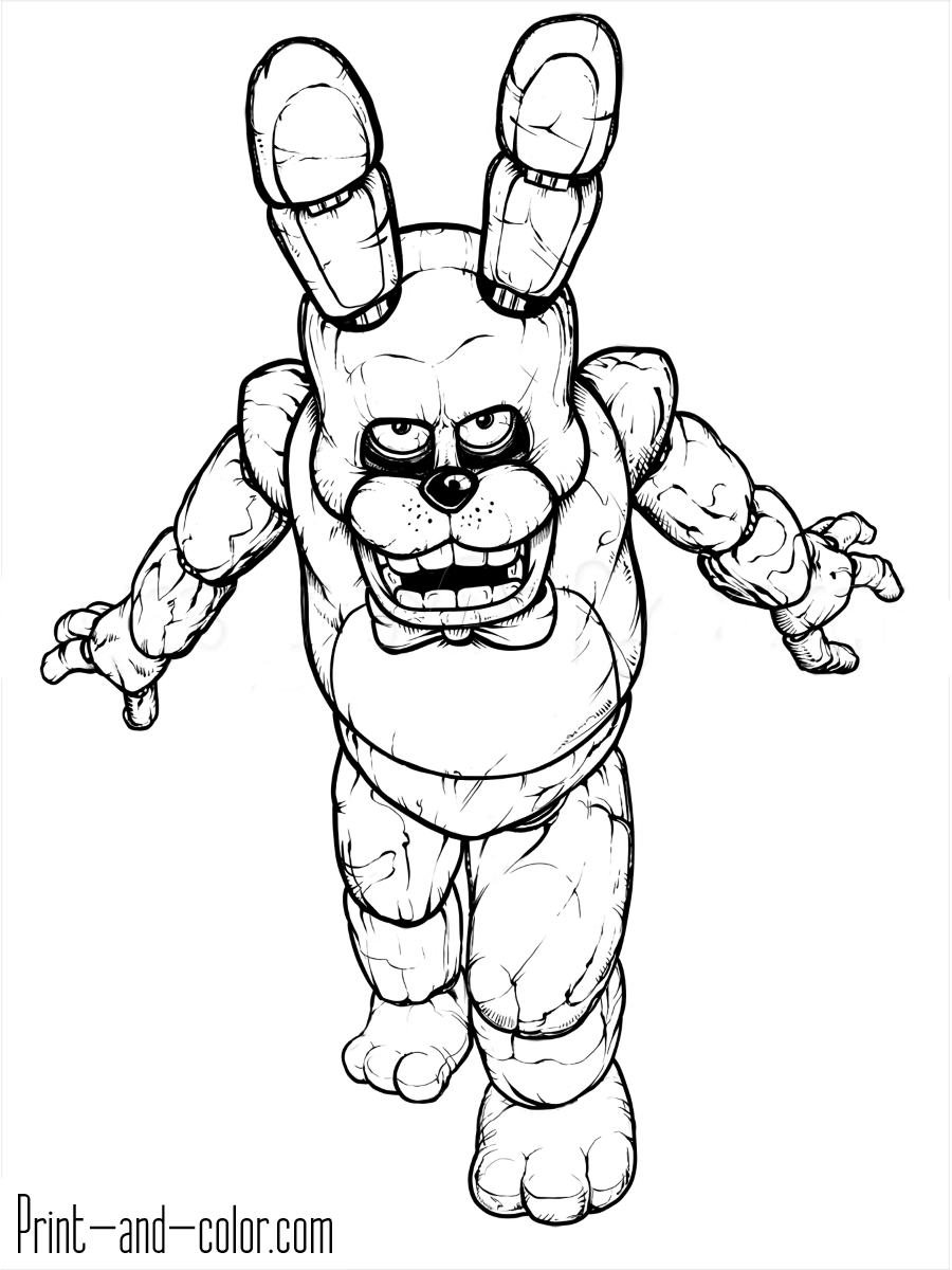 Five nights at freddys coloring pages print and color