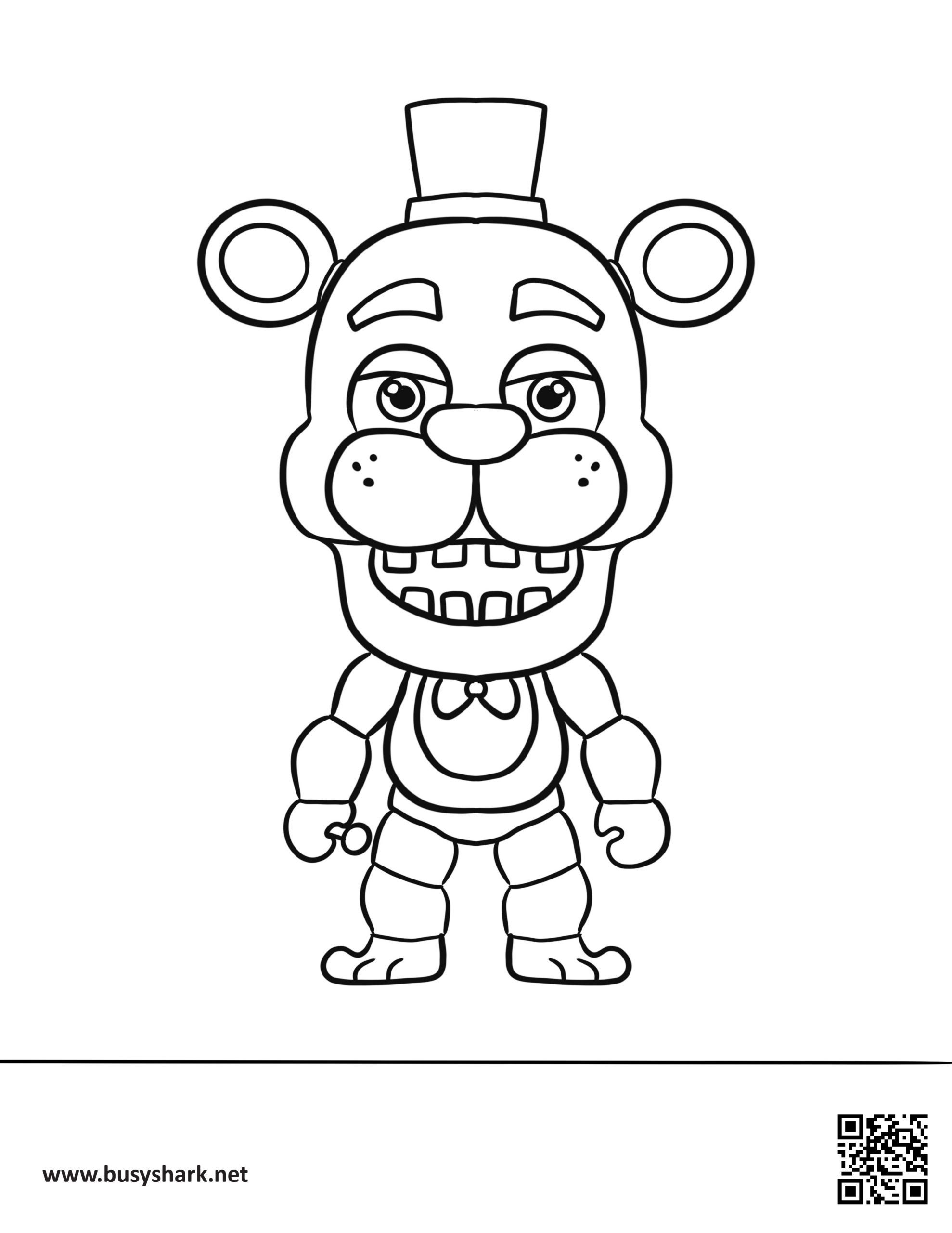 Cute freddy fazbear coloring page