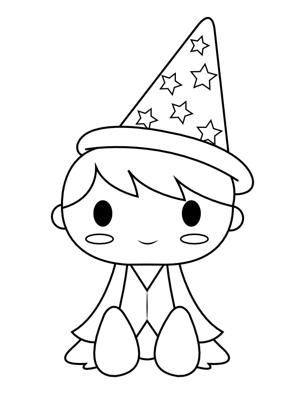 Printable wizard costume coloring page