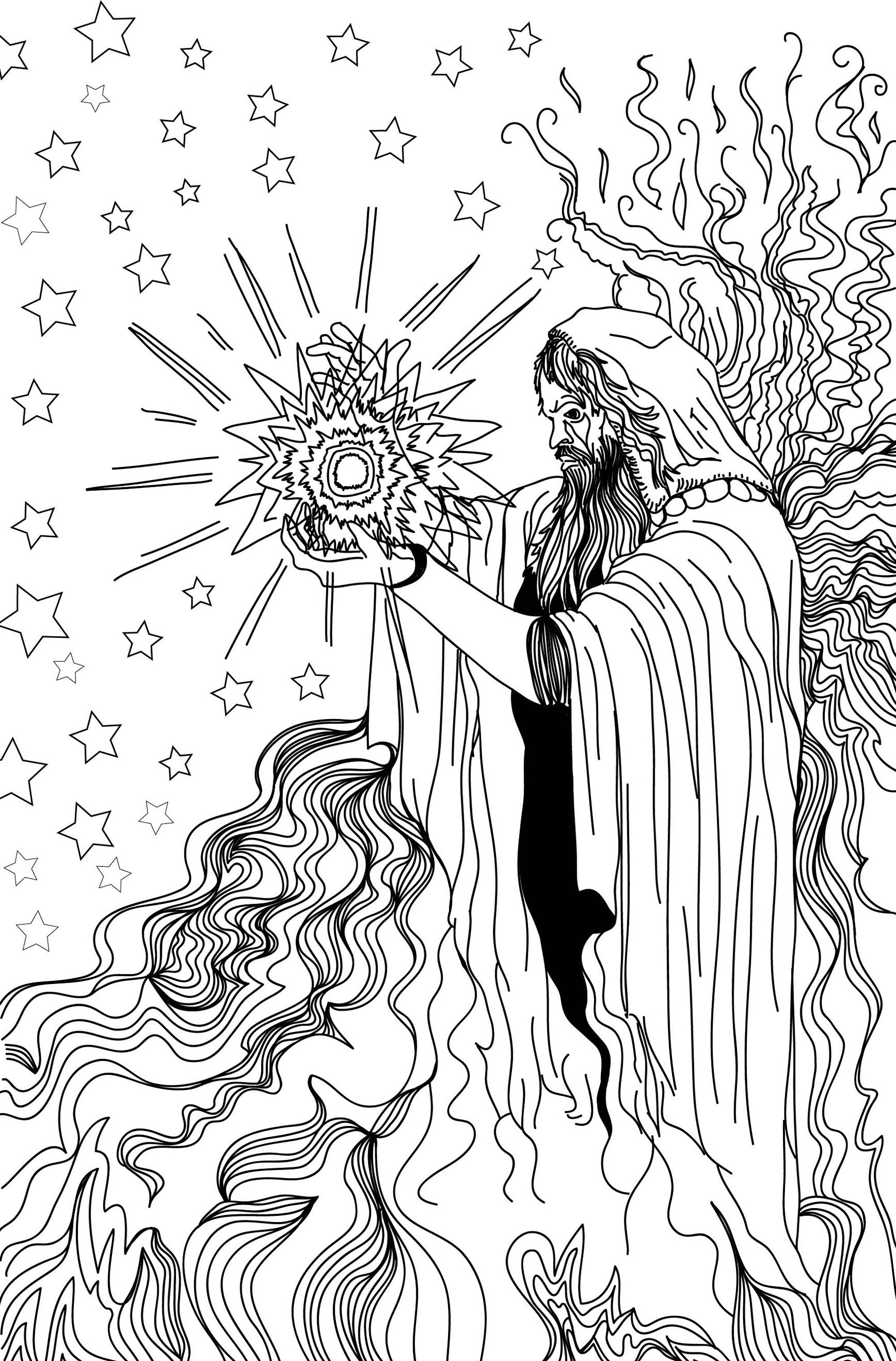 Wizard coloring page