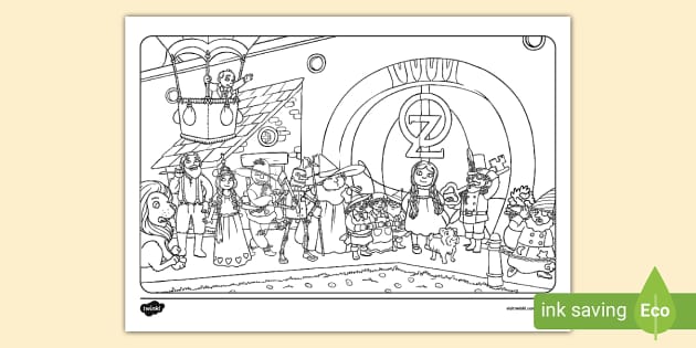 Wizard of oz colouring page teacher made