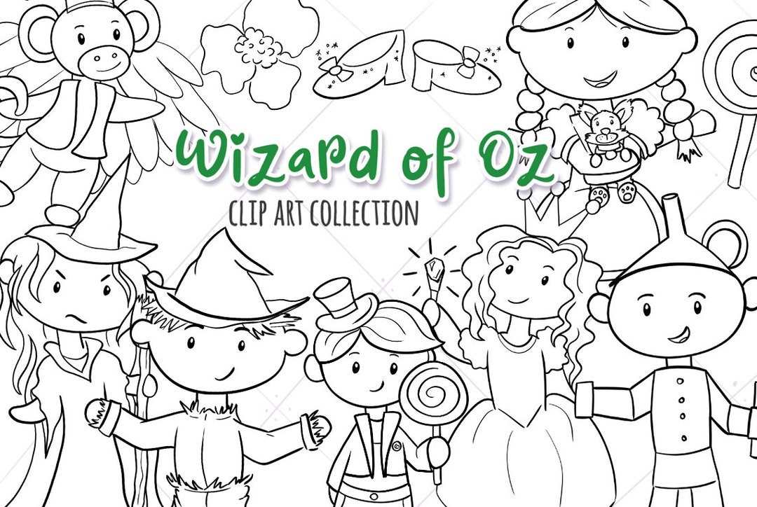 Wizard of oz black and white digital stamps wizard of oz coloring pages emerald city clip art