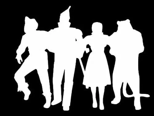 Wizard of oz silhouette white black vinyl decal car truck window laptop tablet