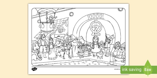 Characters from the wizard of oz louring sheet