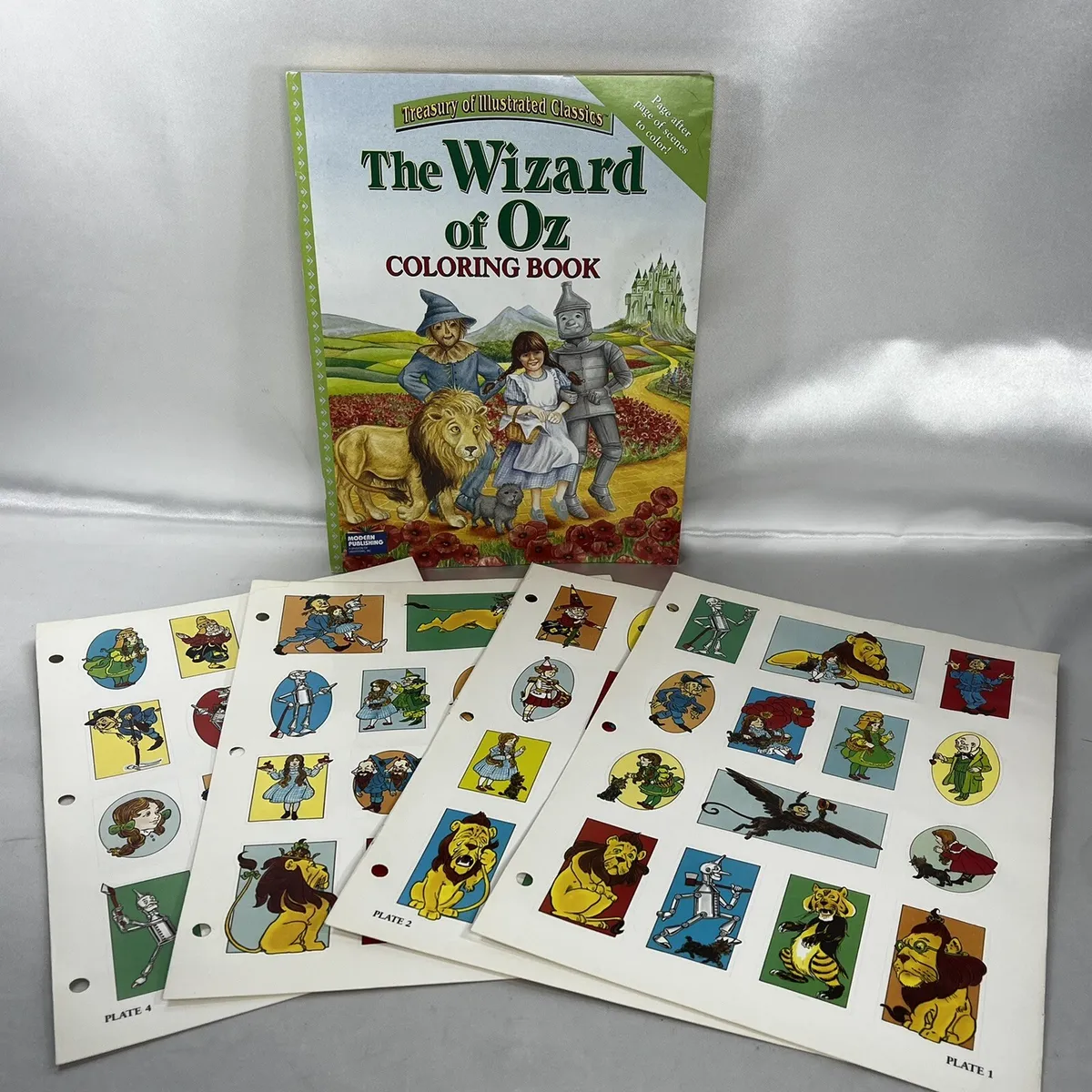 The wizard of oz coloring story book sheets color stickers