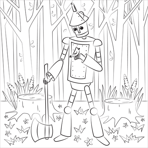 Tin man from wizard of oz coloring page free printable coloring pages