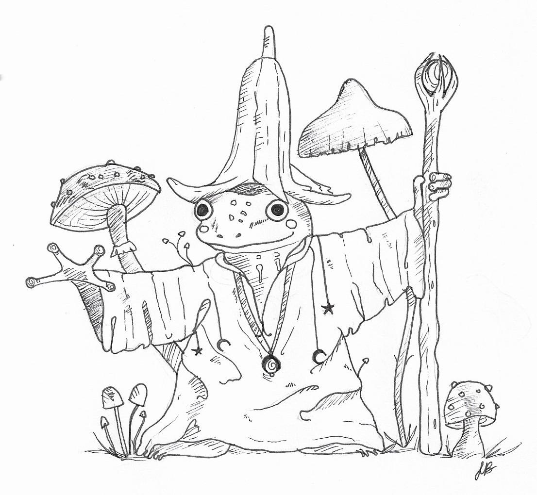 A little frog wizard i drew last night making him into stickers rdrawing