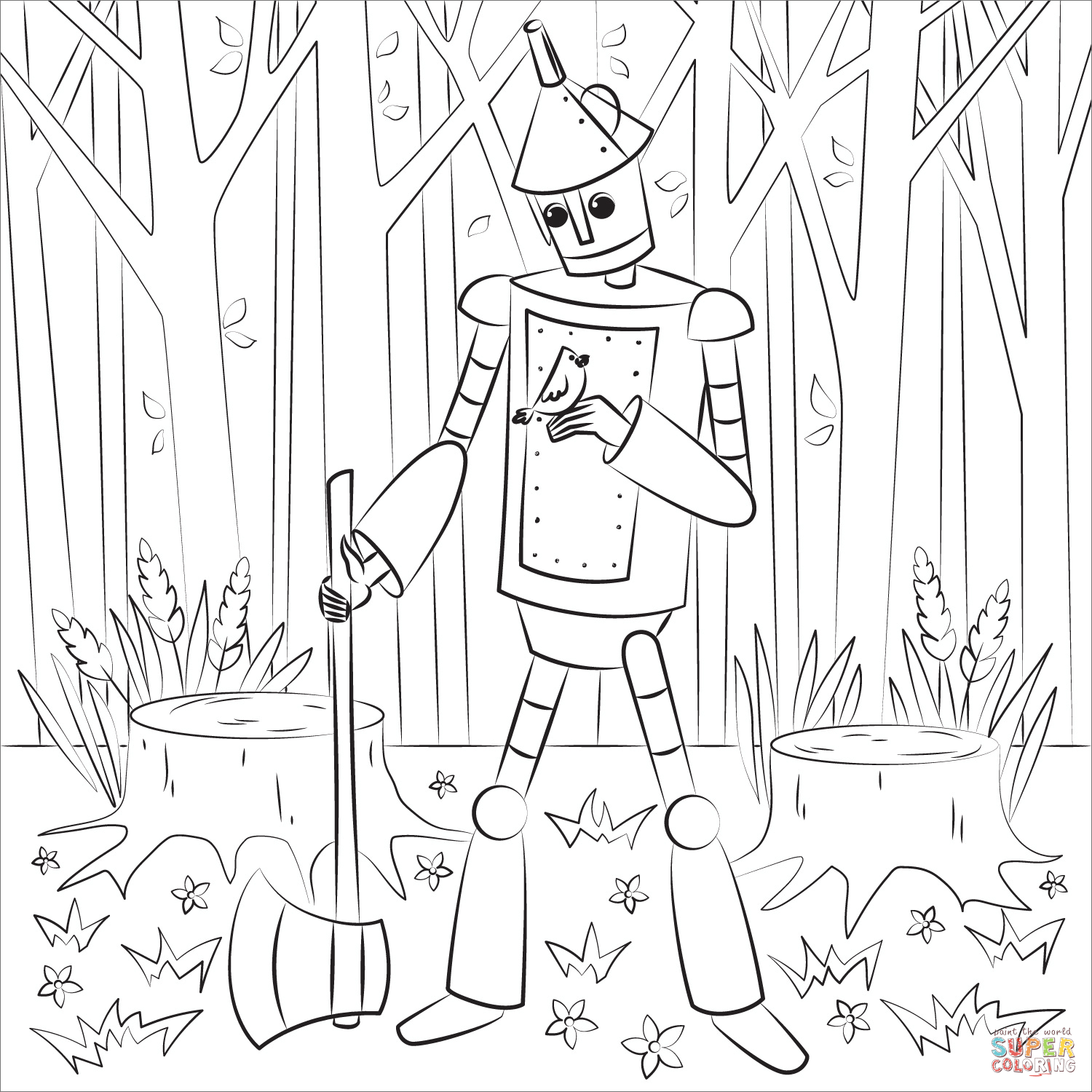 Tin man from wizard of oz coloring page free printable coloring pages