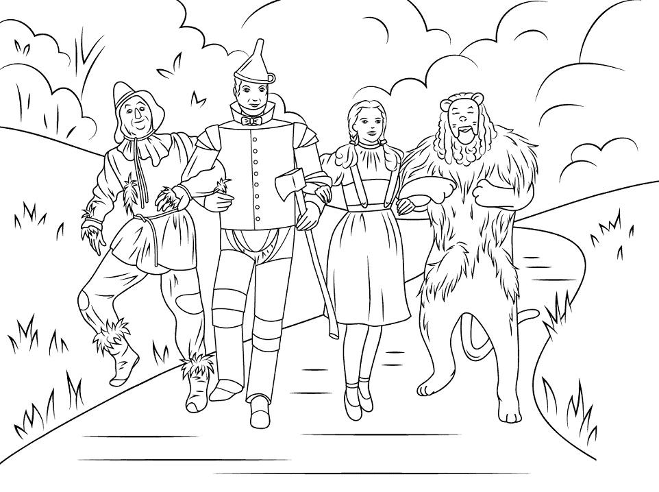 Wizard of oz coloring pages printable for free download