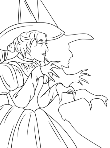 Wizard of oz wicked witch coloring page free printable coloring pages