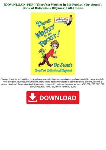 Read book theres a wocket in my pocket dr seusss book of ridiculous rhymes full pages by dominik