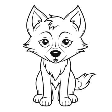 Wolf coloring vector art png images free download on