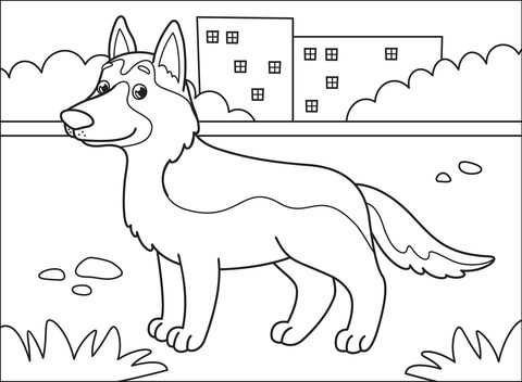 German shepherd coloring page free printable coloring pages