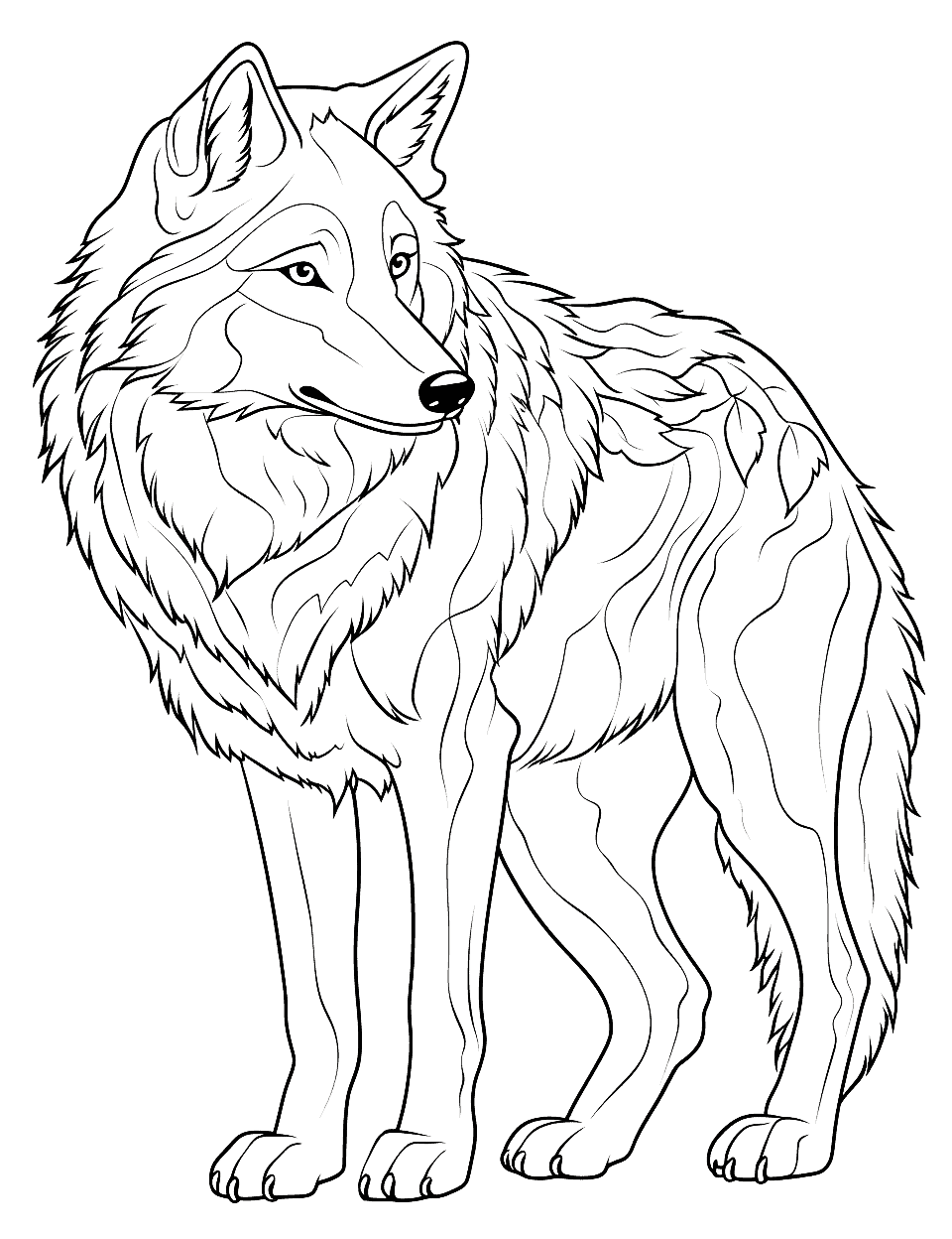 Wolf coloring pages free printable sheets