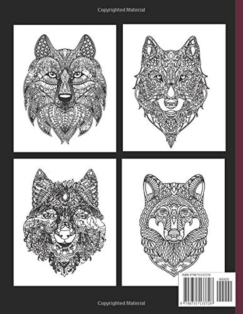 Wolf coloring book a unique collection of wolf coloring pages to relaxing and inspiration animal coloring books for adults me color books