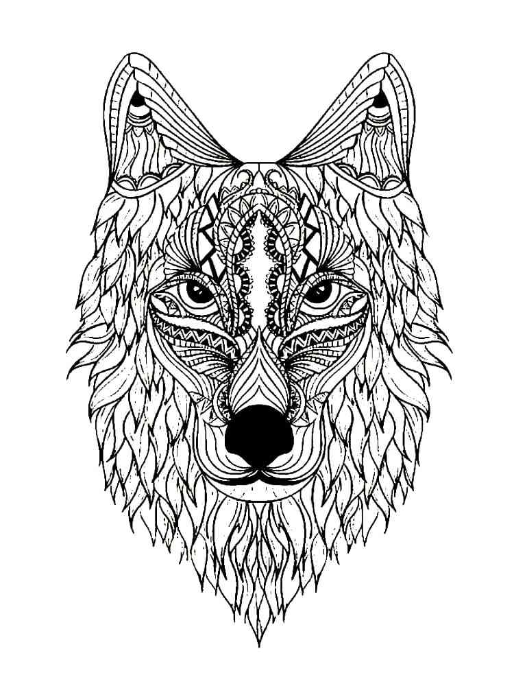 Wolf coloring pages for adults