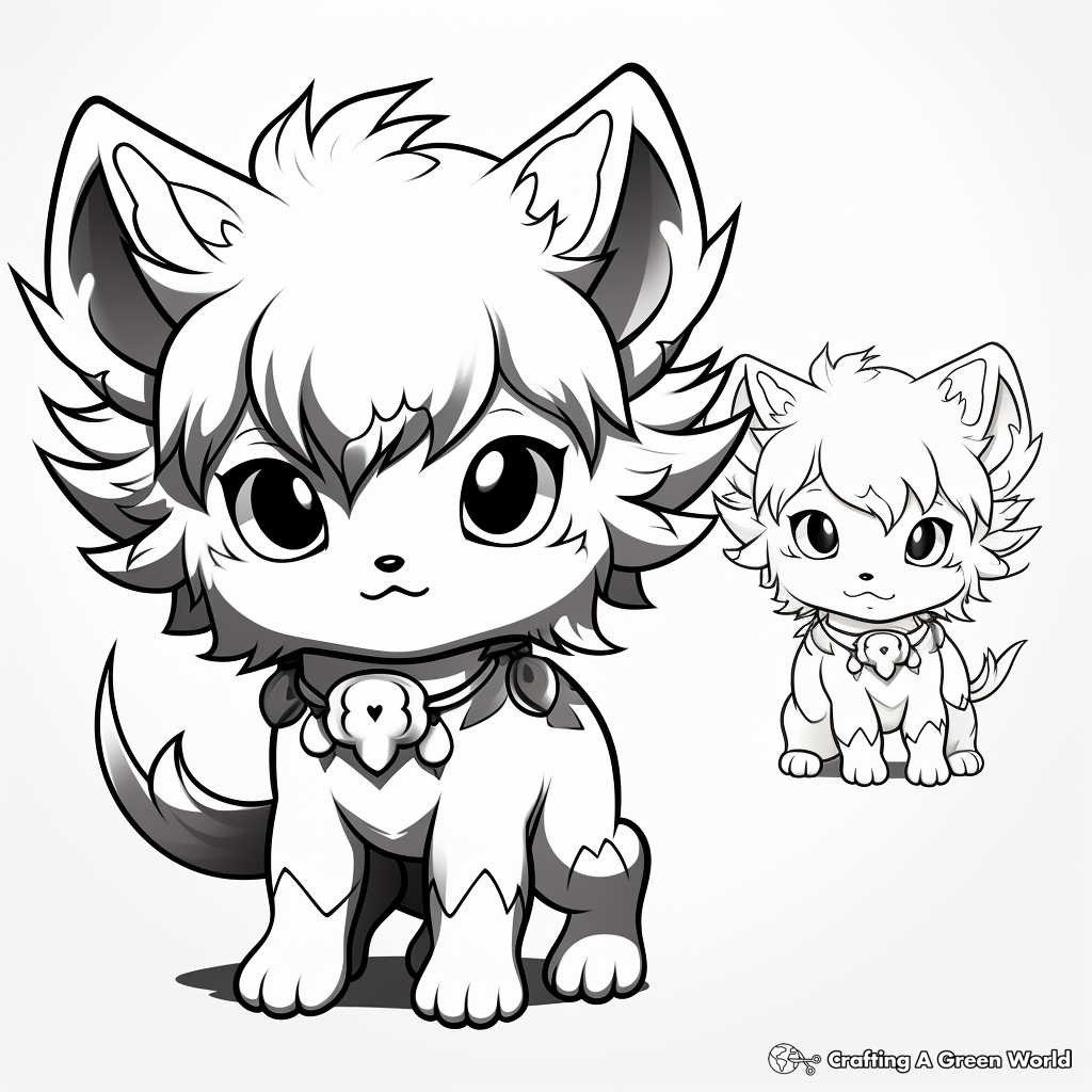 Chibi wolf coloring pages