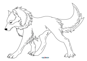 Free printable anime wolf coloring pages for kids