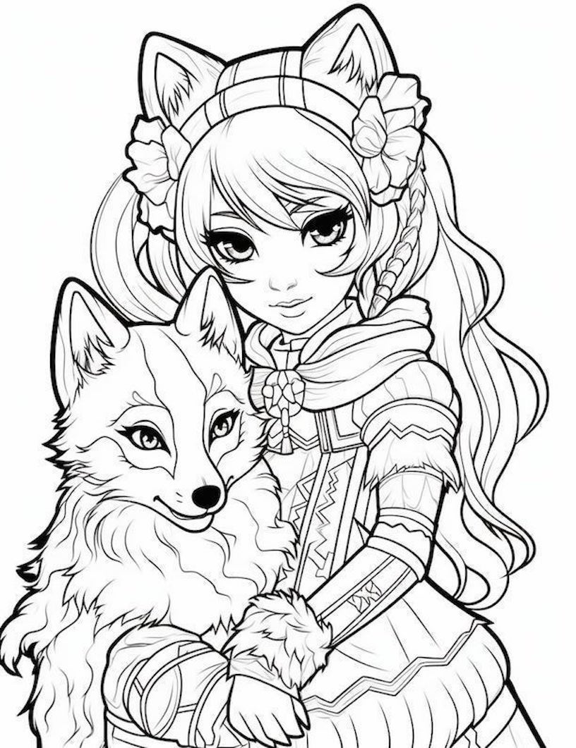 Majestic wolf coloring pages for kids and adults