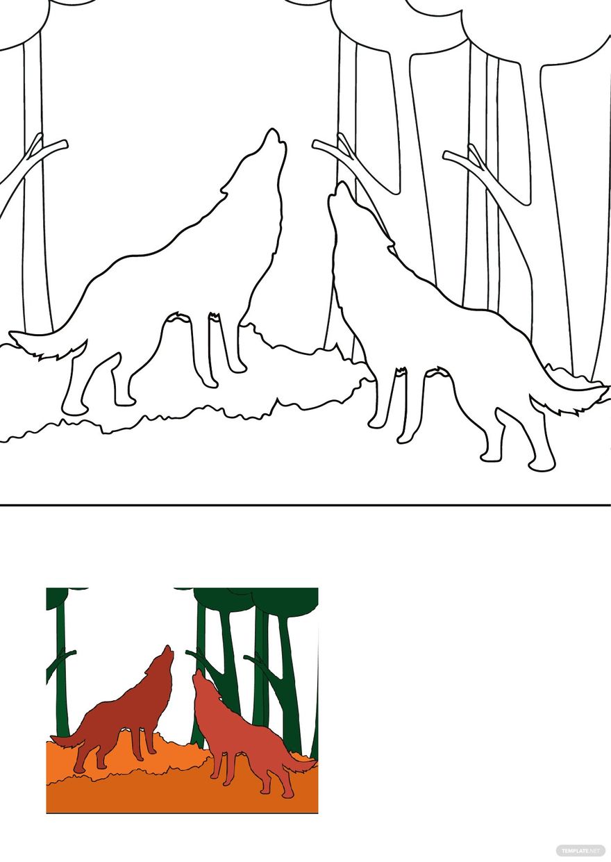 Free anime wolves coloring pages