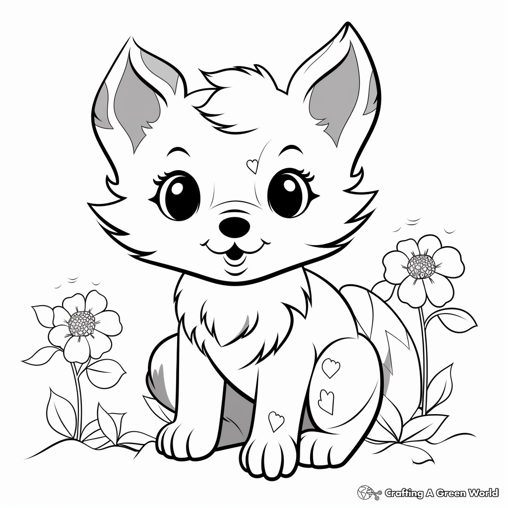 Anime wolf pup coloring pages