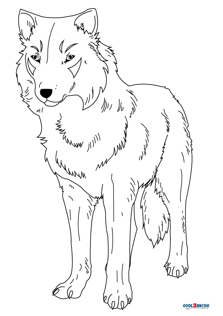 Free printable anime wolf coloring pages for kids