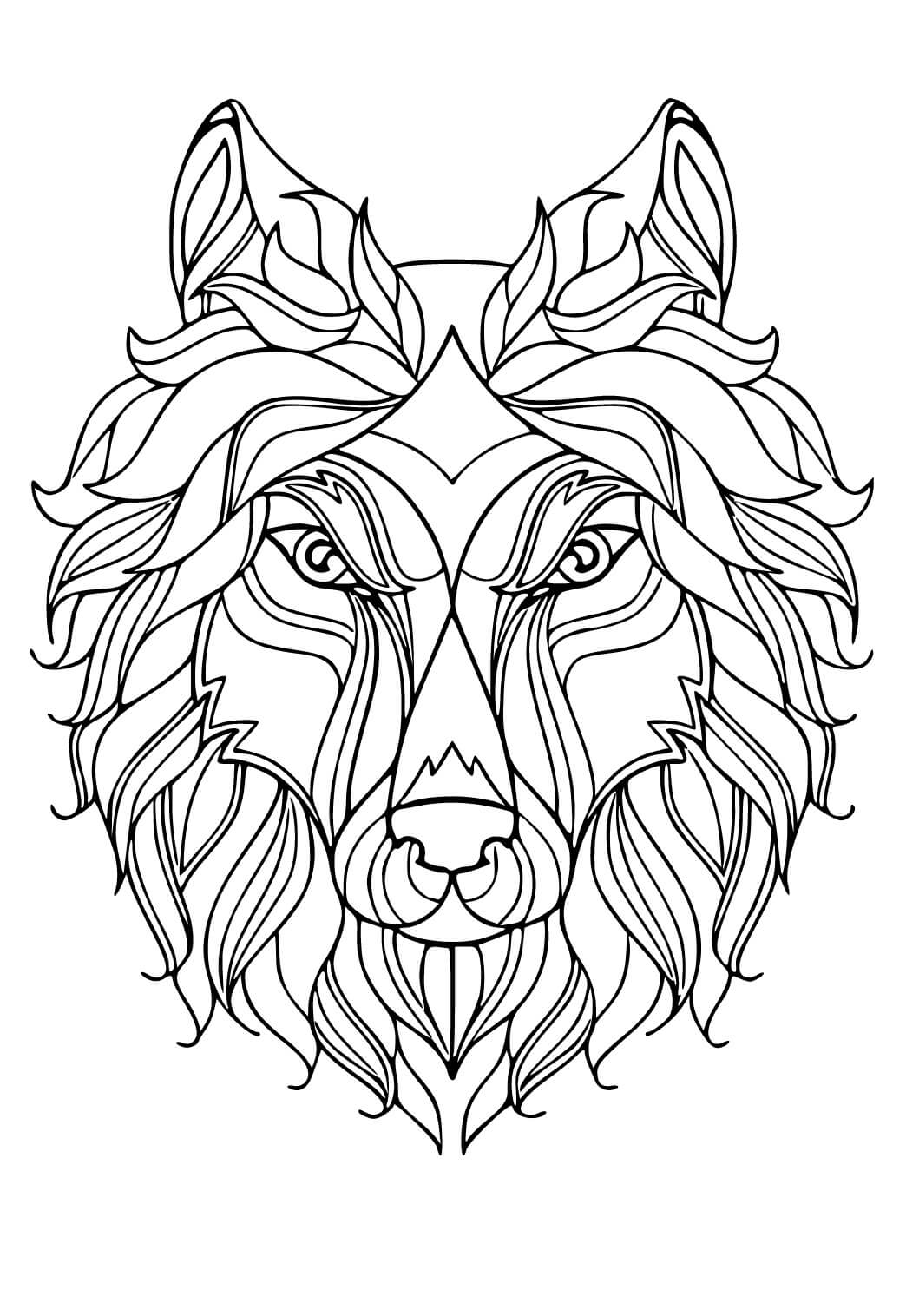 Normal wolf mandala coloring page