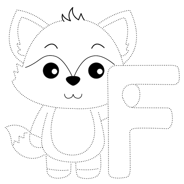 Premium vector wolf patched practice draw cartoon doodle kawaii anime coloring page cute illustration drawing