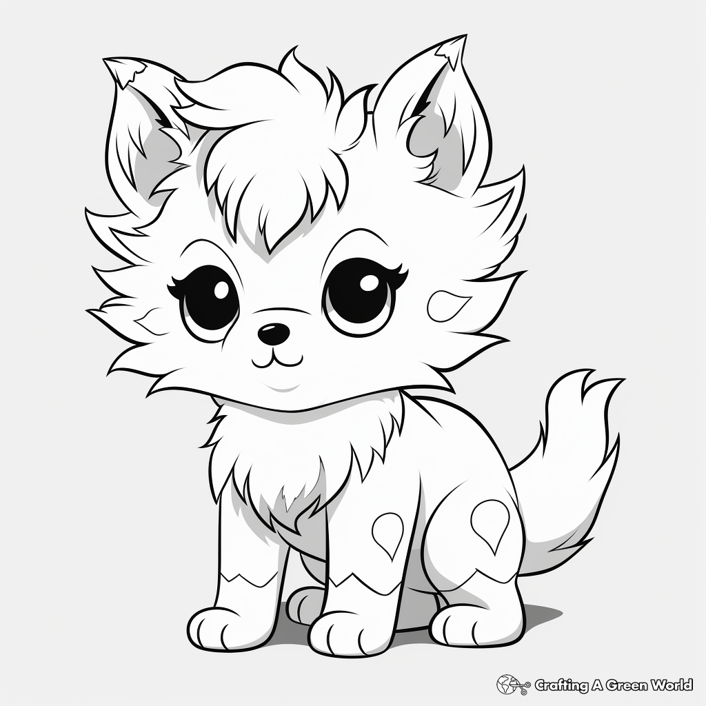 Anime wolf pup coloring pages