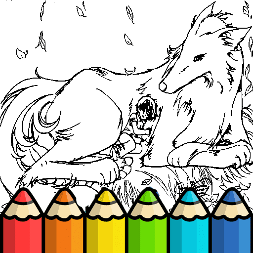 Coloring pages of anime wolves ðï play now on