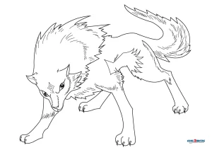 Free printable anime wolf coloring pages for kids