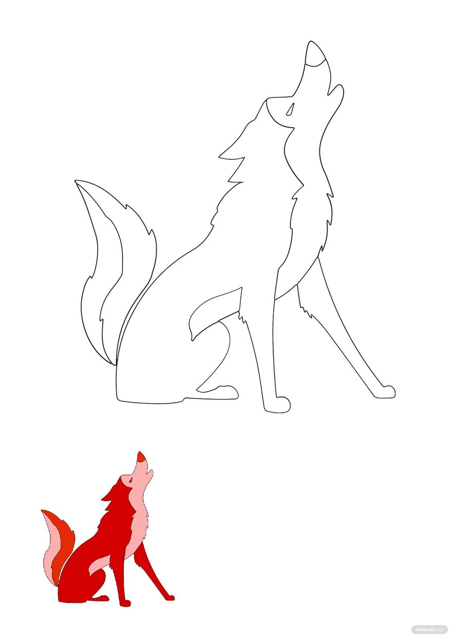 Free wolf anime coloring pages