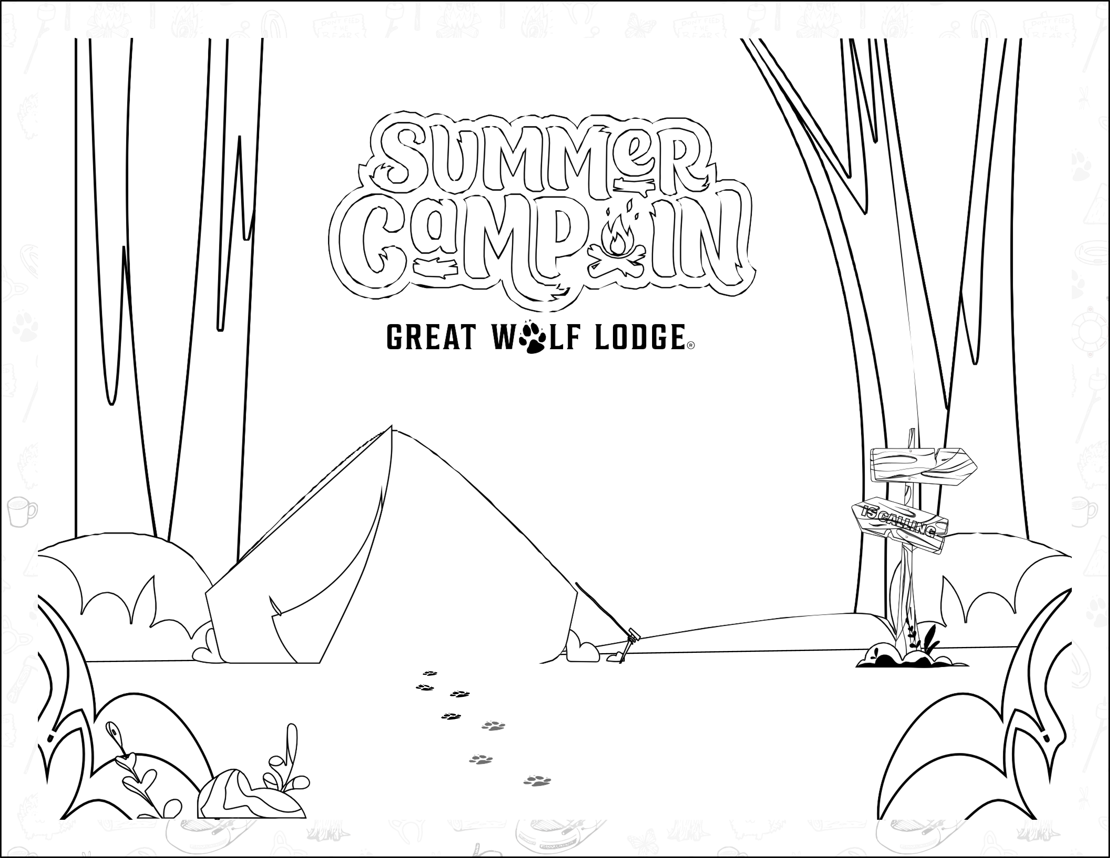 Summer coloring book summer camp