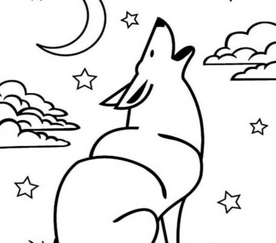 Free easy to print wolf coloring pages